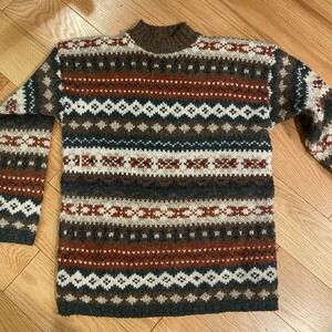 Vintage 1990s Best Authentic Fair Isle Sweater Men's Medium Wool Blend Nordic